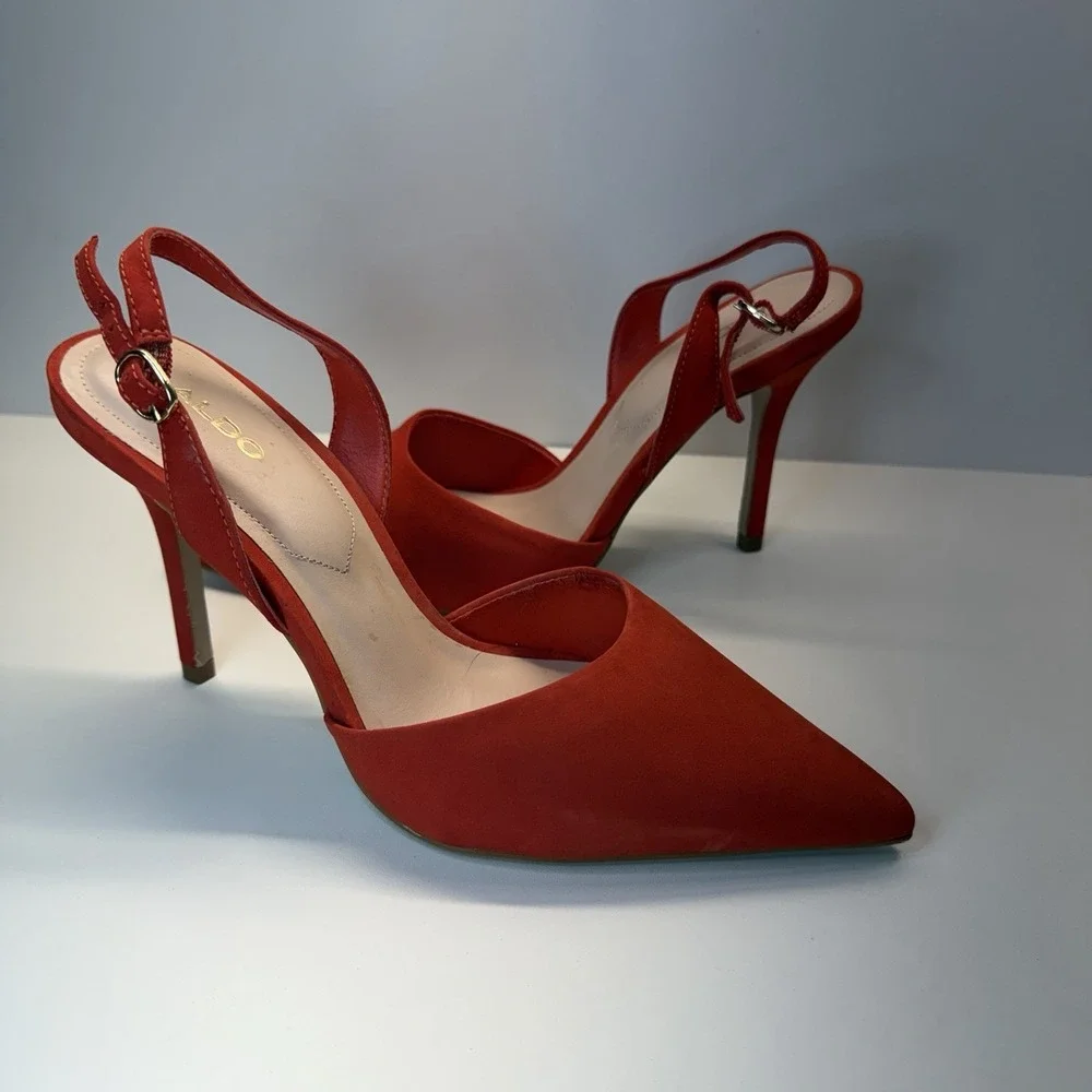 Aldo Stessy‎ slingback pointed-toe heels in a bright coral